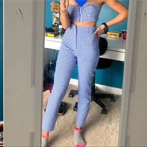 zara gingham top (part of a set)